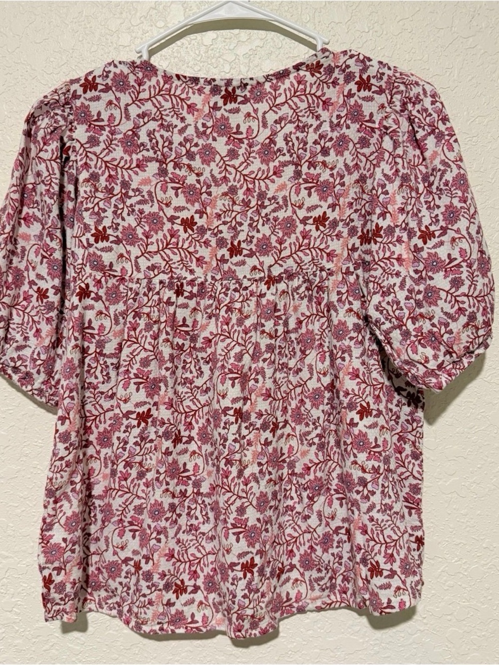 Lucky Brand Printed Short Sleeve Peasant Top XS Floral - Picture 6 of 8